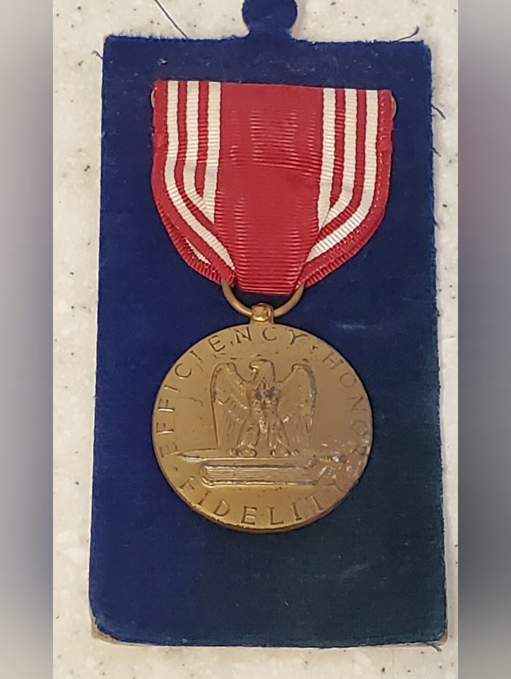 Vintage U.S. Army Good Conduct Medal Bronze Efficiency Honor Fidelity Pin WWII